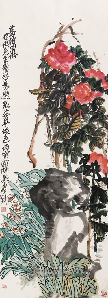Wu cangshuo pour les années chinois traditionnel Peintures à l'huile